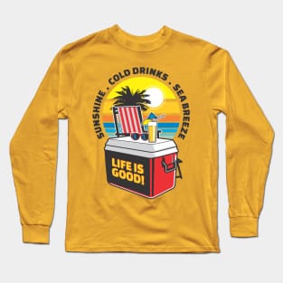 Sunshine Cold Drink Beach Vacation Long Sleeve T-Shirt